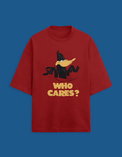 Who Cares? Daffy Duck - Custom Unisex Terry Oversized T-shirt