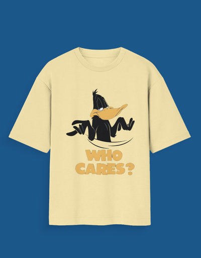 Who Cares? Daffy Duck - Custom Unisex Oversized T-Shirt