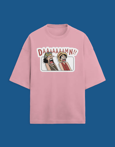 Daaaamn Luffy!! - Custom Unisex Terry Oversized T-shirt