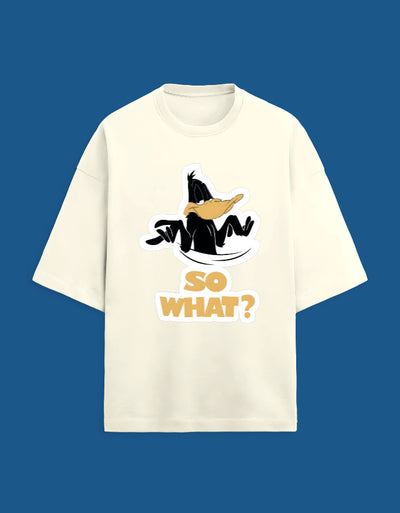 So What? Daffy Duck - Custom Unisex Terry Oversized T-shirt