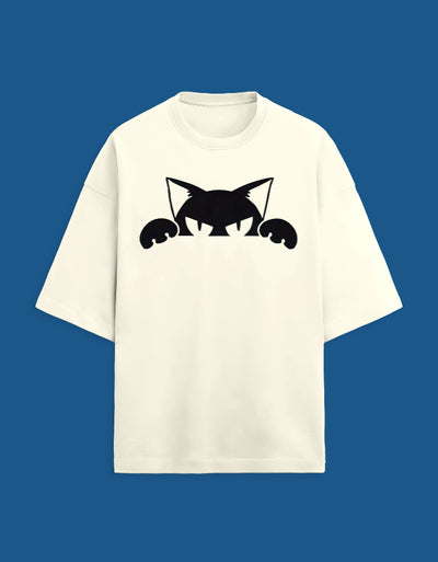 Peeping Cat - Custom Unisex Terry Oversized T-shirt